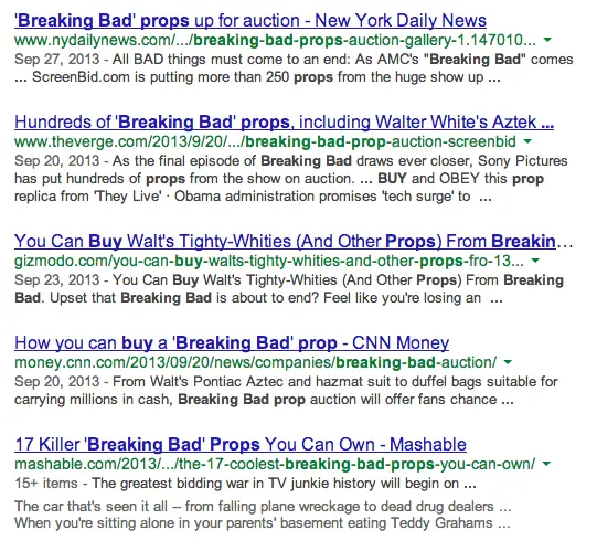 Breaking Bad Screen Bid