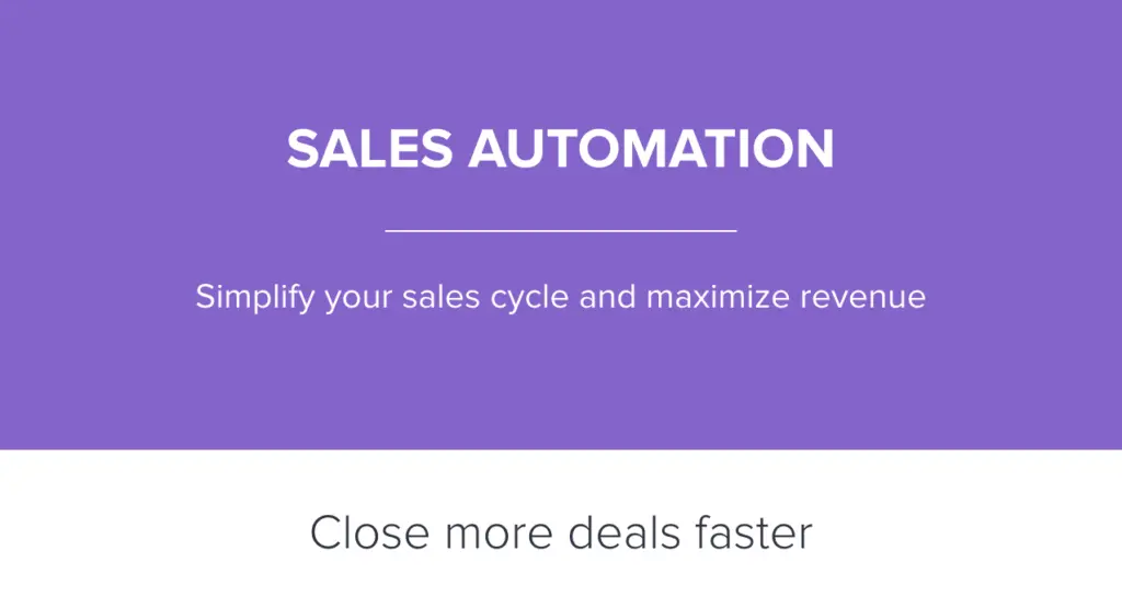 Infusionsoft automation features emphasizing sales cycle simplification.