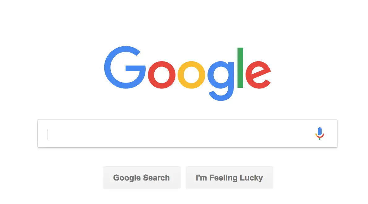 Google showing the search homepage with input field.
