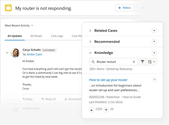Customer support UI showing call centre features and analytics options.
