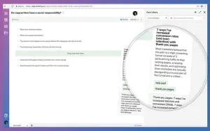 Airstory highlighting text in a browser for saving notes.