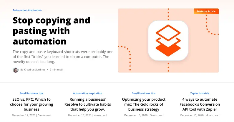 Zapier showing automation workflow for streamlining tasks.
