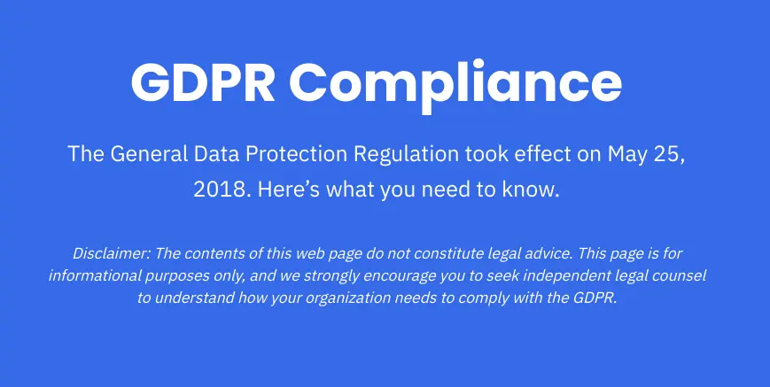 ActiveCampaign showing GDPR compliance information.