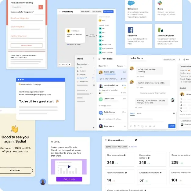 Screenshot of Intercom software