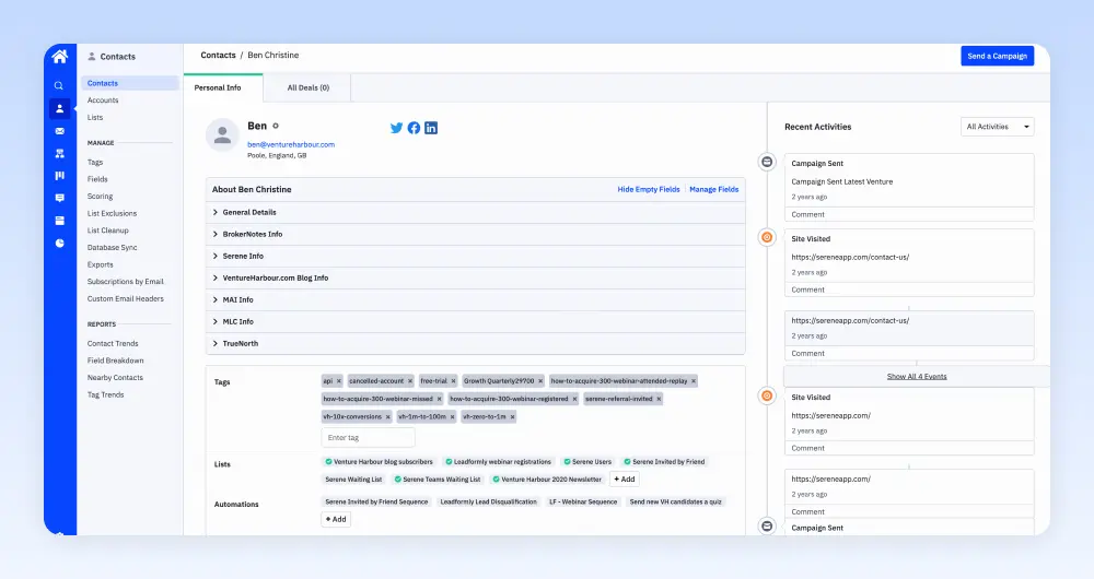 Contacts in ActiveCampaign