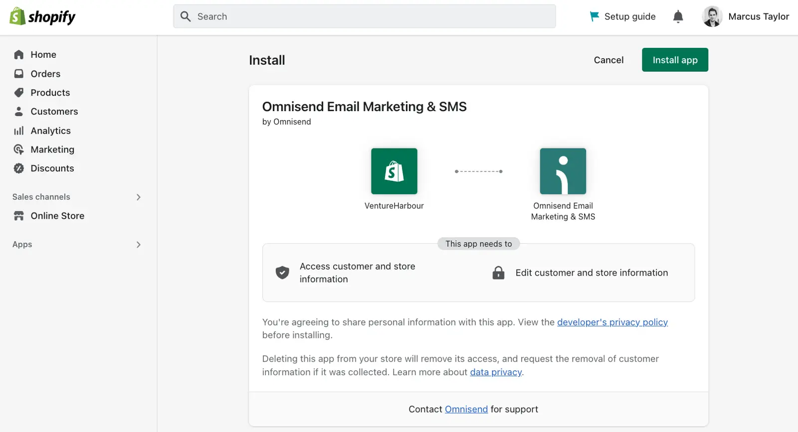 Installing Omnisend on Shopify