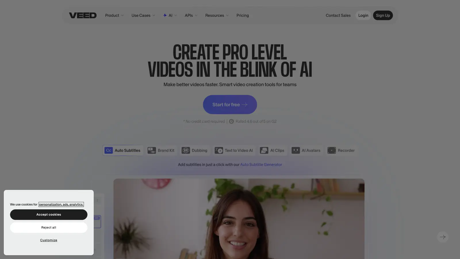 VEED homepage