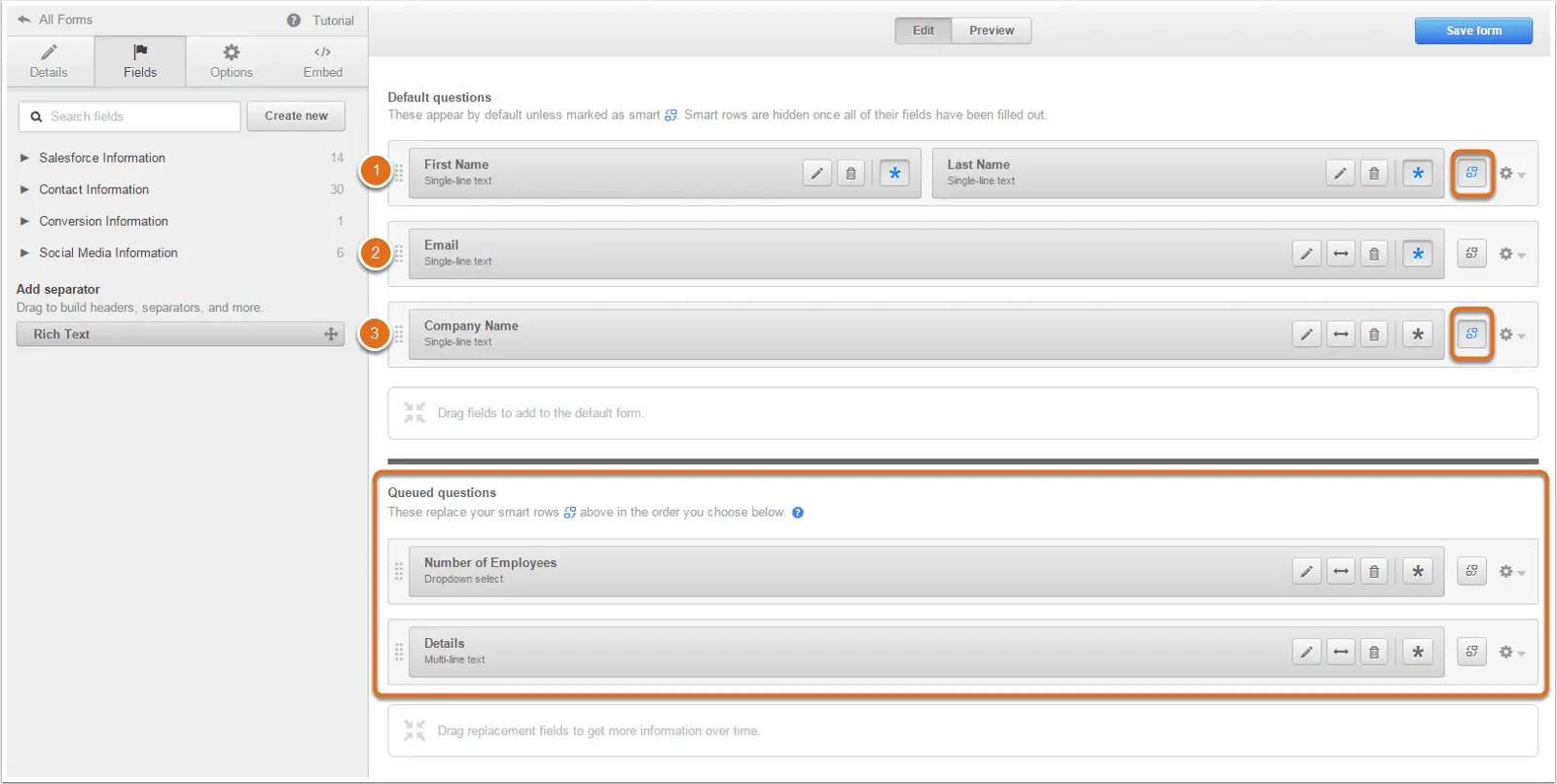 HubSpot progressive profiling