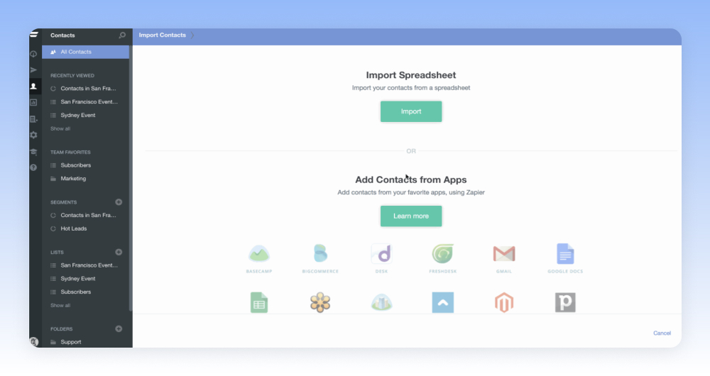 best email contact import